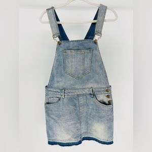 Dollhouse Light Wash Overall Jumper Dress, Cotton Blend, Junior's 13